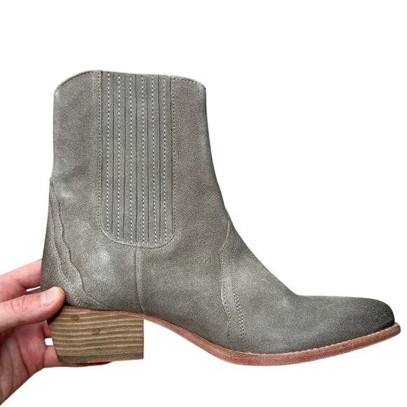 NEW Free People Frontier Western Distressed Cowboy Pointed Toe Ankle Boots - Picture 6 of 9